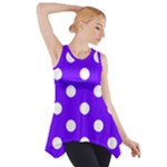 Polka Dots - White on Indigo Violet Side Drop Tank Tunic