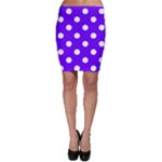 Polka Dots - White on Indigo Violet Bodycon Skirt