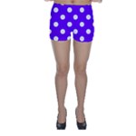Polka Dots - White on Indigo Violet Skinny Shorts