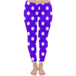Polka Dots - White on Indigo Violet Winter Leggings