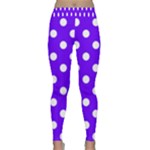 Polka Dots - White on Indigo Violet Yoga Leggings