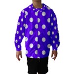 Polka Dots - White on Indigo Violet Hooded Wind Breaker (Kids)