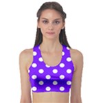 Polka Dots - White on Indigo Violet Women s Sports Bra