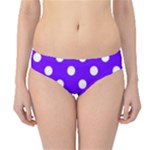 Polka Dots - White on Indigo Violet Hipster Bikini Bottoms