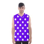 Polka Dots - White on Indigo Violet Men s Basketball Tank Top