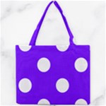Polka Dots - White on Indigo Violet Mini Tote Bag