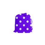 Polka Dots - White on Indigo Violet Drawstring Pouch (XS)