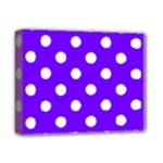 Polka Dots - White on Indigo Violet Deluxe Canvas 14  x 11  (Stretched)