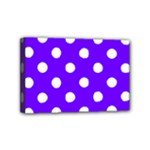Polka Dots - White on Indigo Violet Mini Canvas 6  x 4  (Stretched)