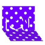 Polka Dots - White on Indigo Violet I Love You 3D Greeting Card (7x5)