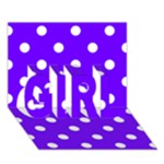 Polka Dots - White on Indigo Violet GIRL 3D Greeting Card (7x5)