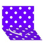 Polka Dots - White on Indigo Violet Heart Bottom 3D Greeting Card (7x5)