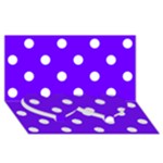 Polka Dots - White on Indigo Violet Twin Heart Bottom 3D Greeting Card (8x4)