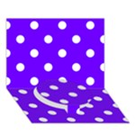 Polka Dots - White on Indigo Violet Circle Bottom 3D Greeting Card (7x5)
