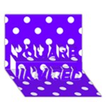 Polka Dots - White on Indigo Violet YOU ARE INVITED 3D Greeting Card (7x5)
