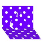 Polka Dots - White on Indigo Violet Apple 3D Greeting Card (7x5)