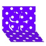 Polka Dots - White on Indigo Violet Clover 3D Greeting Card (7x5)