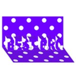 Polka Dots - White on Indigo Violet BEST BRO 3D Greeting Card (8x4)