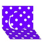 Polka Dots - White on Indigo Violet Circle 3D Greeting Card (7x5)