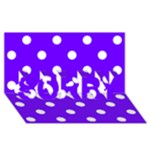 Polka Dots - White on Indigo Violet SORRY 3D Greeting Card (8x4)