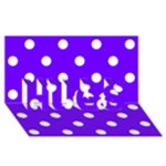 Polka Dots - White on Indigo Violet HUGS 3D Greeting Card (8x4)