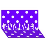 Polka Dots - White on Indigo Violet ENGAGED 3D Greeting Card (8x4)