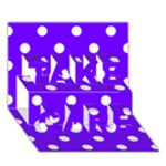 Polka Dots - White on Indigo Violet TAKE CARE 3D Greeting Card (7x5)
