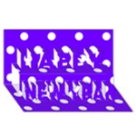 Polka Dots - White on Indigo Violet Happy New Year 3D Greeting Card (8x4)