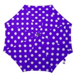 Polka Dots - White on Indigo Violet Hook Handle Umbrella (Medium)