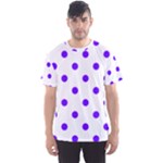 Polka Dots - Indigo Violet on White Men s Sport Mesh Tee