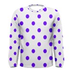 Polka Dots - Indigo Violet on White Men s Long Sleeve T-shirt
