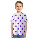 Polka Dots - Indigo Violet on White Kid s Sport Mesh Tee