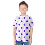 Polka Dots - Indigo Violet on White Kid s Cotton Tee