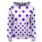 Polka Dots - Indigo Violet on White Women s Pullover Hoodie