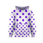 Polka Dots - Indigo Violet on White Kid s Pullover Hoodie