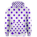 Polka Dots - Indigo Violet on White Men s Zipper Hoodie