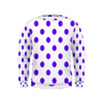 Polka Dots - Indigo Violet on White Kid s Sweatshirt