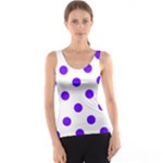Polka Dots - Indigo Violet on White Tank Top