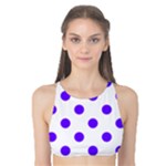 Polka Dots - Indigo Violet on White Tank Bikini Top