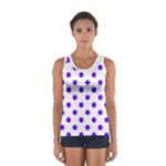 Polka Dots - Indigo Violet on White Women s Sport Tank Top