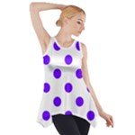 Polka Dots - Indigo Violet on White Side Drop Tank Tunic