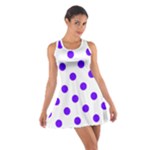 Polka Dots - Indigo Violet on White Cotton Racerback Dress