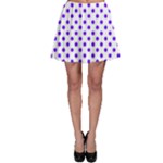 Polka Dots - Indigo Violet on White Skater Skirt