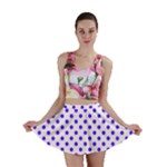 Polka Dots - Indigo Violet on White Mini Skirt