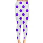 Polka Dots - Indigo Violet on White Women s Leggings