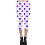 Polka Dots - Indigo Violet on White Capri Leggings