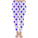 Polka Dots - Indigo Violet on White Winter Leggings
