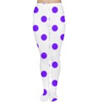 Polka Dots - Indigo Violet on White Women s Tights