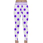 Polka Dots - Indigo Violet on White Yoga Leggings