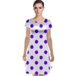 Polka Dots - Indigo Violet on White Cap Sleeve Nightdress